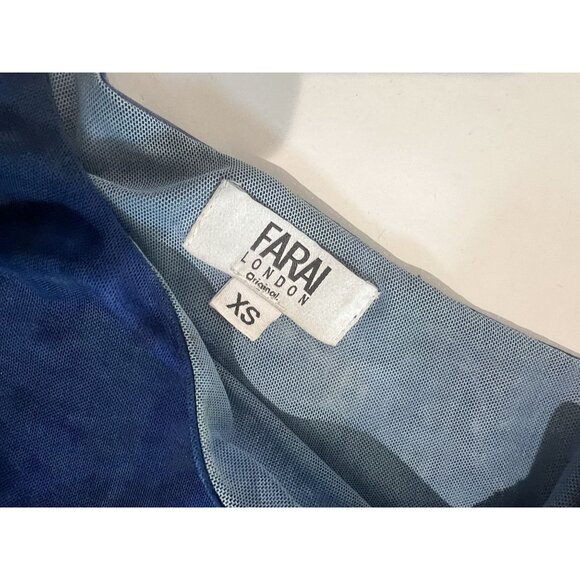 FARAI London Alaula One Shoulder Mesh Bodysuit in Blue - Picture 4 of 4